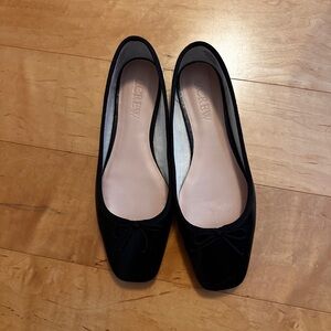 j crew quinn black leather ballet flats *SOLD*